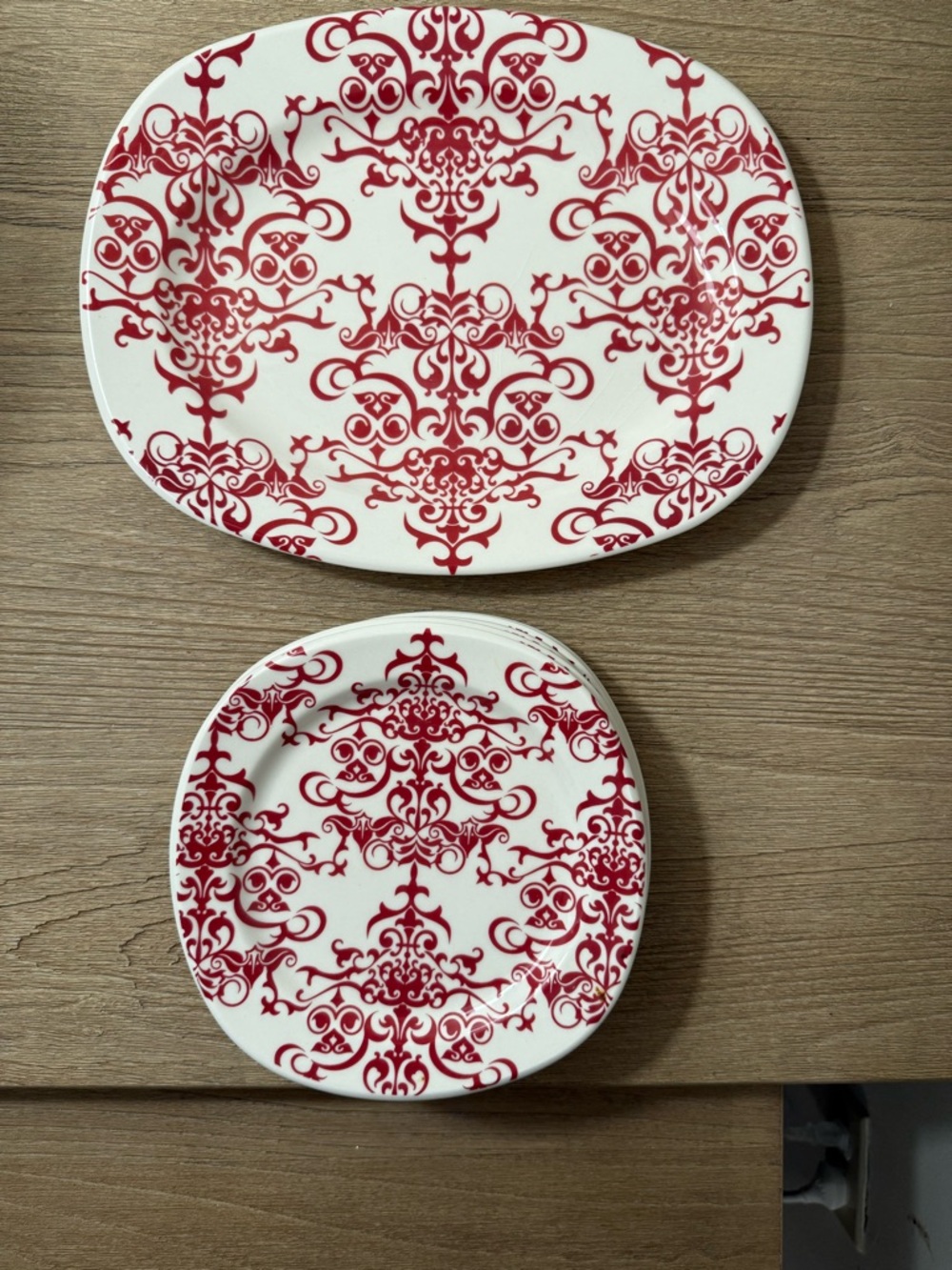 Pottery Barn Platter and 5 plates
